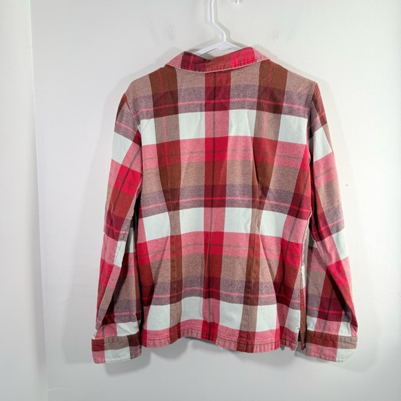 Patagonia Women’s Long Sleeve Fjord Flannel Button Down Shirt Red White 14 - Picture 8 of 10